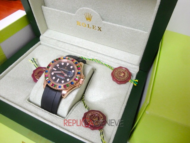 Rolex replica yacht master I rose gold SARU limited edition strip rubber orologio replica copia - immagine 2