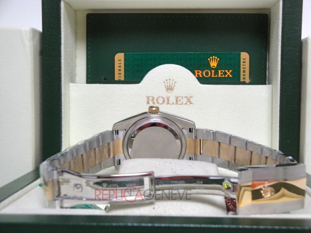 Rolex replica datejust acciaio oro black barrette oyster imitazione copia - immagine 10