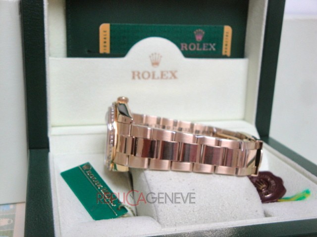 Rolex replica daydate ll SARU green dial diamond bezel orologio replica copia imitazione - immagine 9
