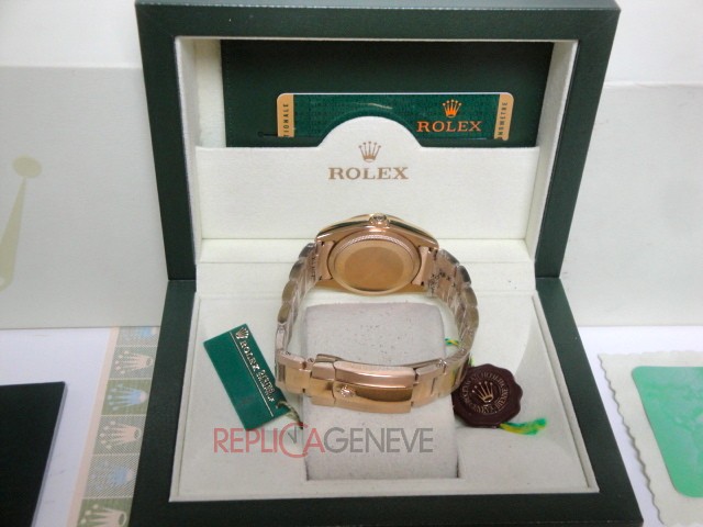 Rolex replica daydate ll SARU green dial diamond bezel orologio replica copia imitazione - immagine 11