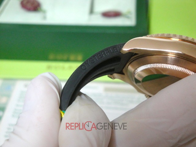 Rolex replica yacht master I rose gold SARU limited edition strip rubber orologio replica copia - immagine 12