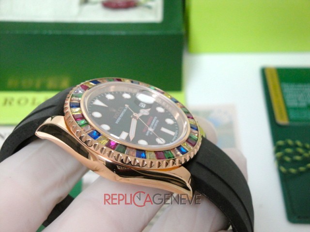 Rolex replica yacht master I rose gold SARU limited edition strip rubber orologio replica copia - immagine 13