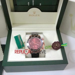 Rolex replica daytona chocolate ceramichon strip leather orologio replica copia