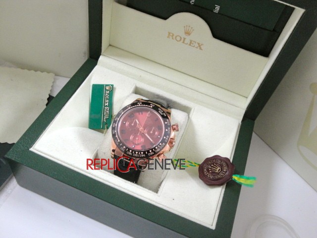 Rolex replica daytona chocolate ceramichon strip leather orologio replica copia - immagine 2