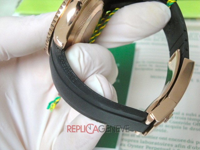 Rolex replica yacht master I rose gold SARU limited edition strip rubber orologio replica copia - immagine 15