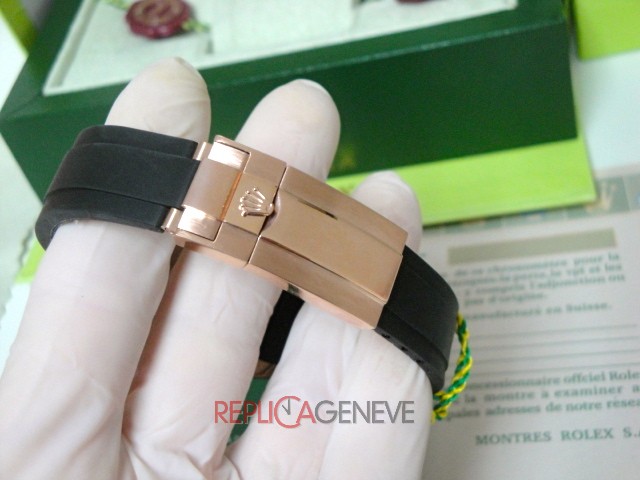 Rolex replica yacht master I rose gold SARU limited edition strip rubber orologio replica copia - immagine 16