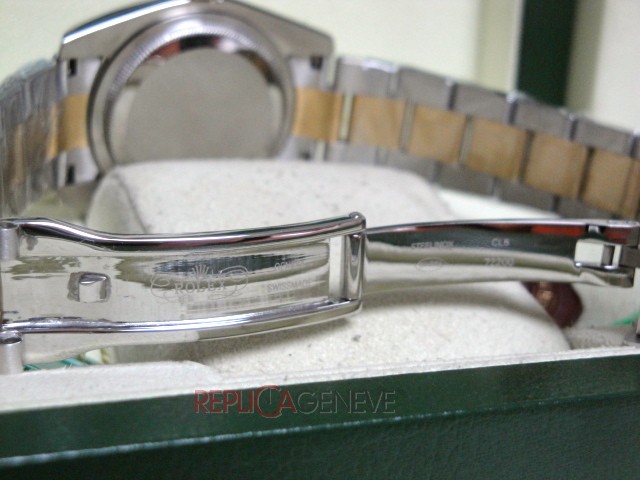 Rolex replica datejust acciaio oro black barrette oyster imitazione copia - immagine 11