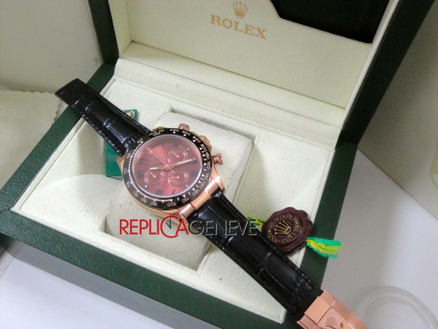 Rolex replica daytona chocolate ceramichon strip leather orologio replica copia - immagine 7