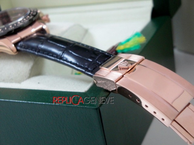 Rolex replica daytona chocolate ceramichon strip leather orologio replica copia - immagine 10