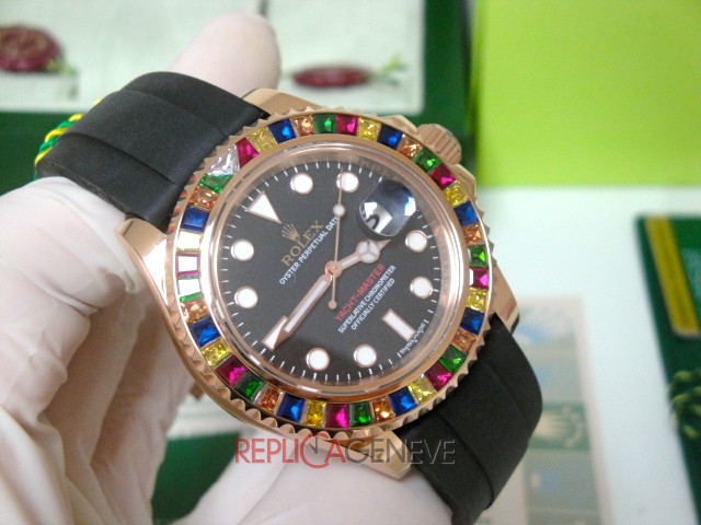 Rolex replica yacht master I rose gold SARU limited edition strip rubber orologio replica copia - immagine 23