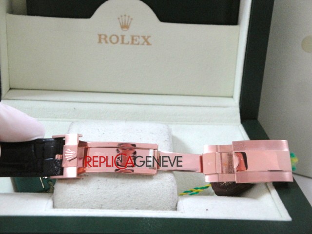 Rolex replica daytona chocolate ceramichon strip leather orologio replica copia - immagine 13