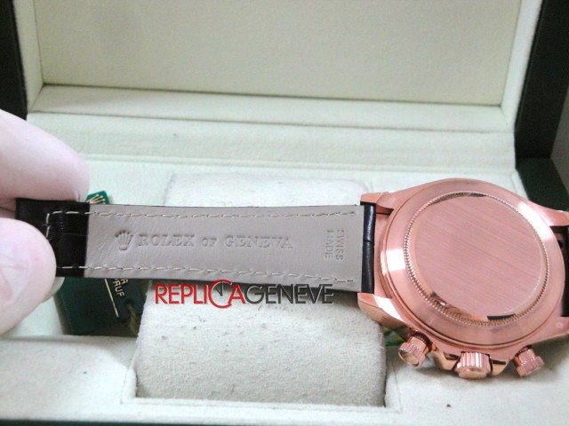 Rolex replica daytona chocolate ceramichon strip leather orologio replica copia - immagine 9