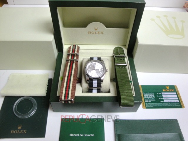 Rolex replica datejust argentèè cordura imitazione copia - immagine 6