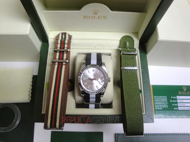Rolex replica datejust argentèè cordura imitazione copia - immagine 2