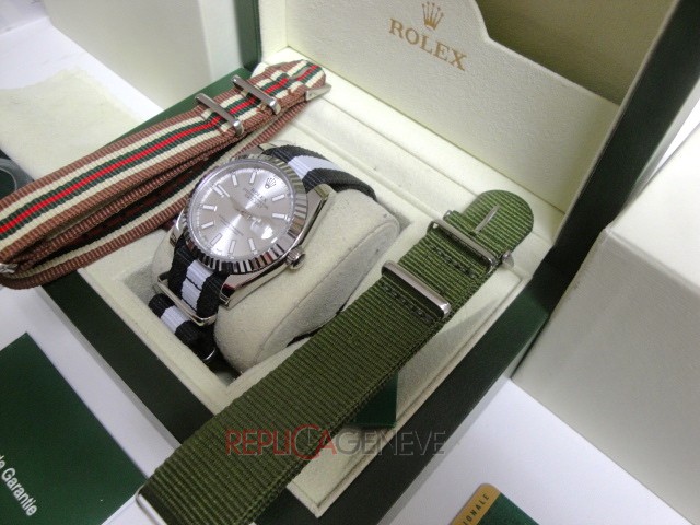 Rolex replica datejust argentèè cordura imitazione copia - immagine 4