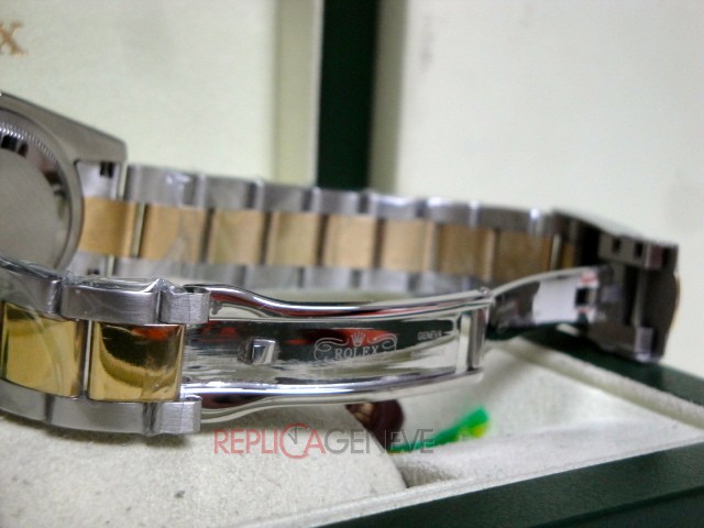 Rolex replica datejust acciaio oro black barrette oyster imitazione copia - immagine 13