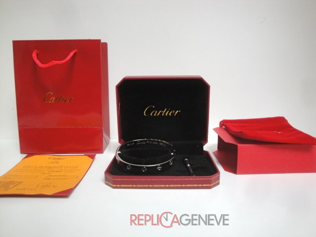 Cartier replica gioielli bracciale love oro bianco imitazione copia perfetta - immagine 8