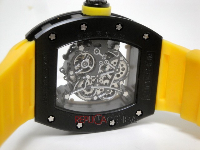 Richard mille replica RM055 yellow strip orologio replica imitazione - immagine 10