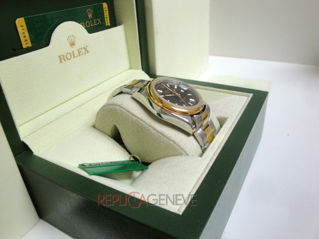 Rolex replica datejust acciaio oro black barrette oyster imitazione copia - immagine 6