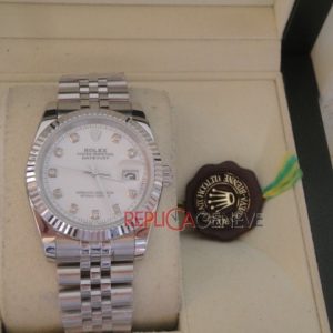 Rolex replica datejust acciaio white brillantini jubilèè imitazione replica orologi