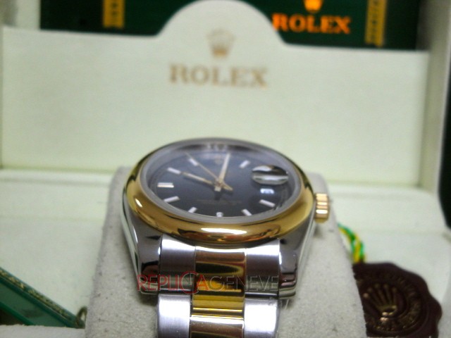 Rolex replica datejust acciaio oro black barrette oyster imitazione copia - immagine 8