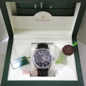 Rolex replica cellini white gold data black imitazione copia