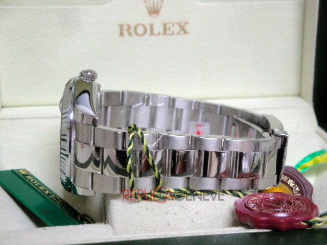 Rolex replica daydate ll oyster blu roman sky dial orologio replica copia imitazione - immagine 11