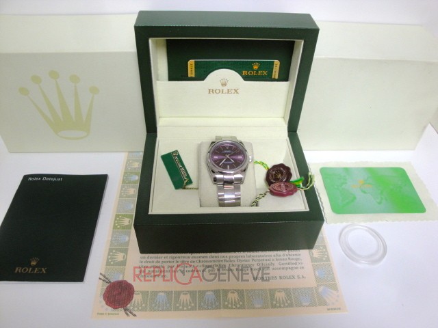 Rolex replica Oyster Perpetual 114200 red Grape orologio replica - immagine 5