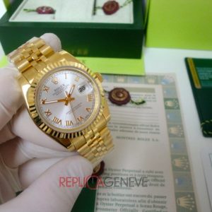 Rolex replica datejust oro giallo argentèè roman imitazione replica orologio copia