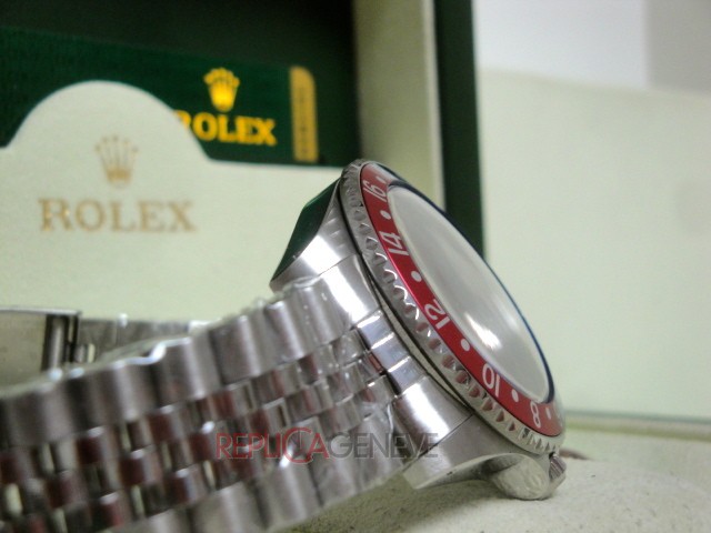 Rolex replica GMT master II vintage plexy 1675 rosso blu jubilèè orologio replica imitazione - immagine 18