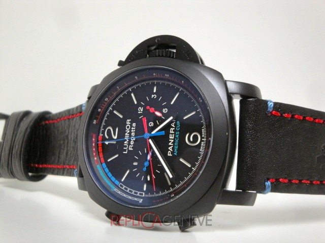Officine Panerai replica luminor regatta americans cup oracle team pvd strip leather orologio replica imitazione