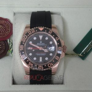 Rolex replica GMT master II ceramichon rose gold strip rubber orologio replica