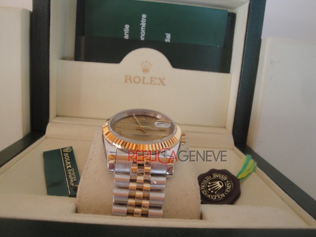 Rolex replica lady datejust acciaio oro gold roman jubilèè imitazione replica orologi - immagine 3