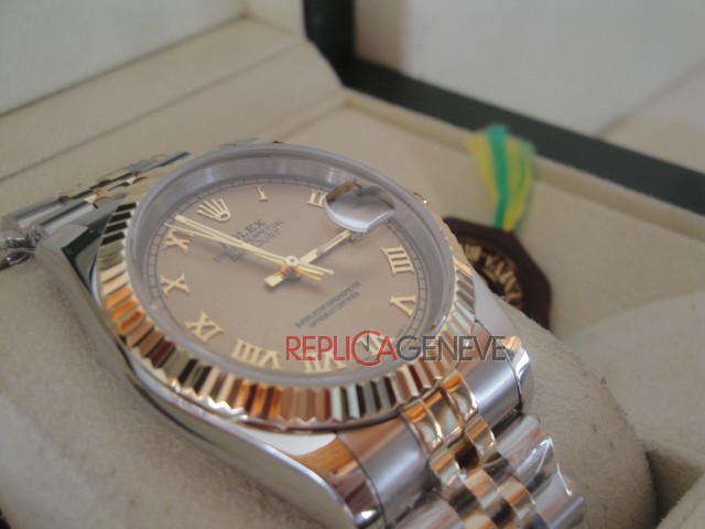 Rolex replica lady datejust acciaio oro gold roman jubilèè imitazione replica orologi - immagine 4