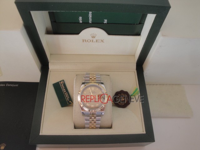 Rolex replica lady datejust acciaio oro gold roman jubilèè imitazione replica orologi - immagine 5