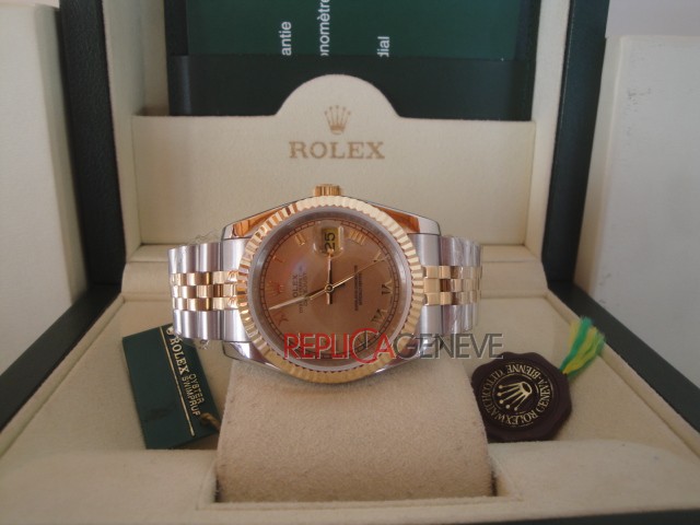 Rolex replica lady datejust acciaio oro gold roman jubilèè imitazione replica orologi - immagine 7