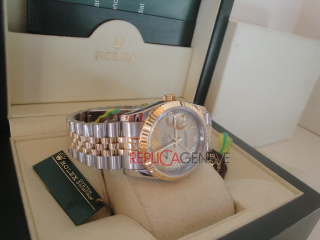 Rolex replica lady datejust acciaio oro gold roman jubilèè imitazione replica orologi - immagine 10