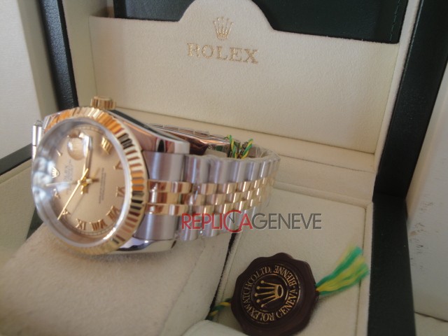 Rolex replica lady datejust acciaio oro gold roman jubilèè imitazione replica orologi - immagine 8