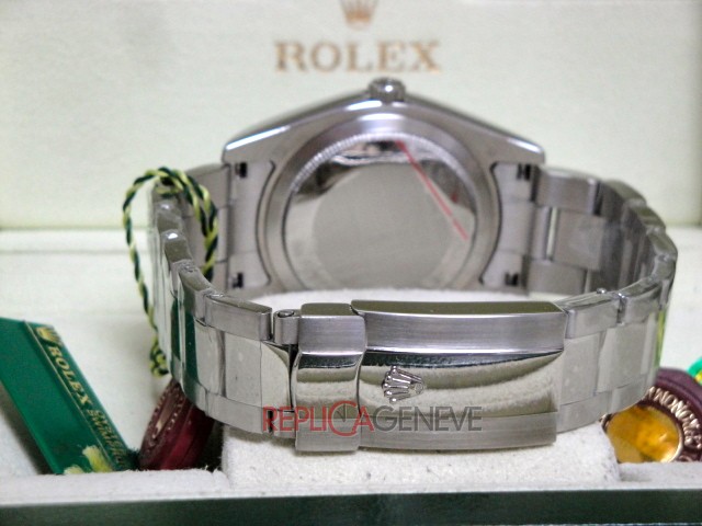 Rolex replica daydate ll oyster blu roman sky dial orologio replica copia imitazione - immagine 13