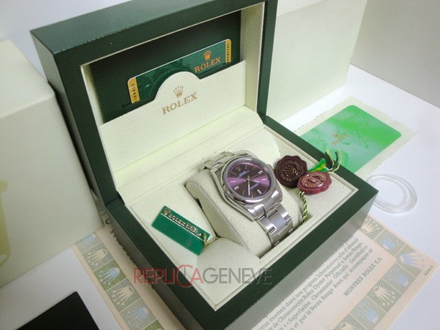 Rolex replica Oyster Perpetual 114200 red Grape orologio replica - immagine 7