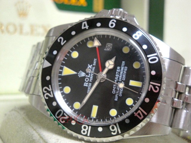 Rolex replica GMT master II vintage plexy 1675 black blezel jubilèè orologio replica imitazione - immagine 10