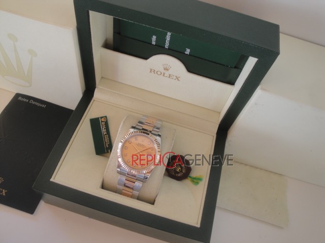 Rolex replica datejust acciaio oro gold dial oyster imitazione replica orologi - immagine 3