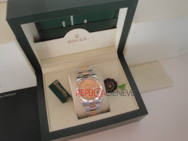 Rolex replica datejust acciaio oro gold dial oyster imitazione replica orologi - immagine 6