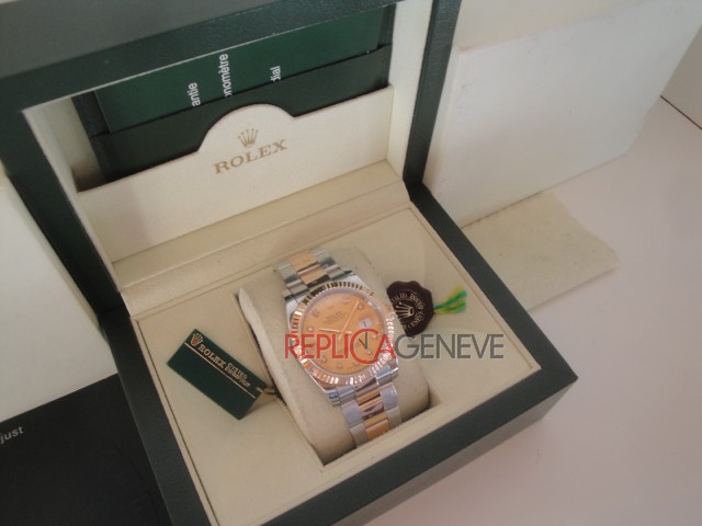 Rolex replica datejust acciaio oro gold dial oyster imitazione replica orologi - immagine 2