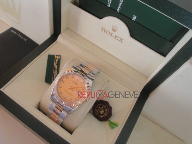 Rolex replica datejust acciaio oro gold dial oyster imitazione replica orologi - immagine 5