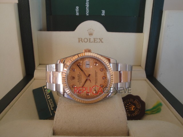 Rolex replica datejust acciaio oro gold dial oyster imitazione replica orologi - immagine 4
