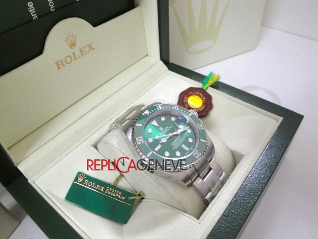 Rolex replica submariner ceramichon acciaio ghiera verde hulk orologio replica imitazione copia - immagine 5
