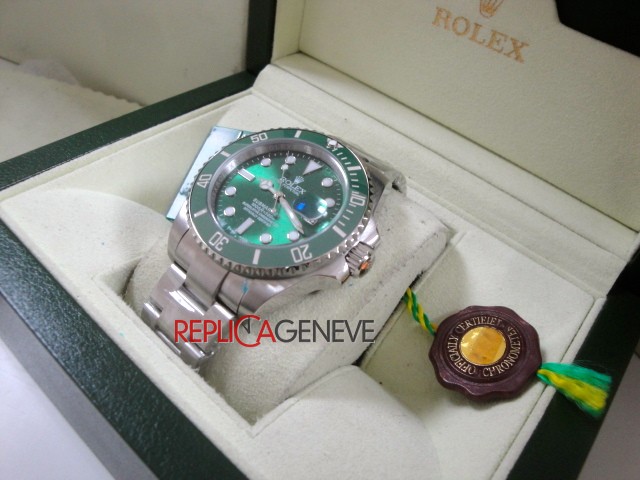 Rolex replica submariner ceramichon acciaio ghiera verde hulk orologio replica imitazione copia - immagine 4