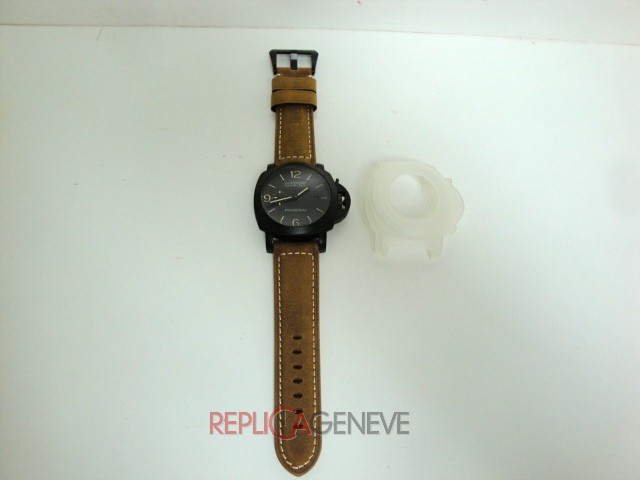 Officine Panerai replica radiomir black seal pro-hunter pvd leather orologio replica imitazione - immagine 2