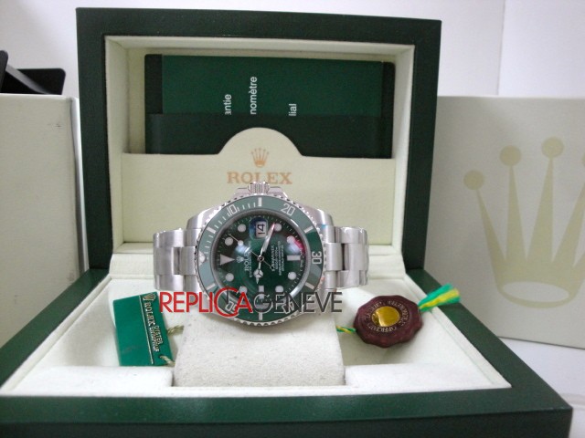 Rolex replica submariner ceramichon acciaio ghiera verde hulk orologio replica imitazione copia - immagine 7